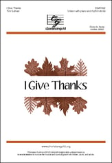 I Give Thanks Unison choral sheet music cover